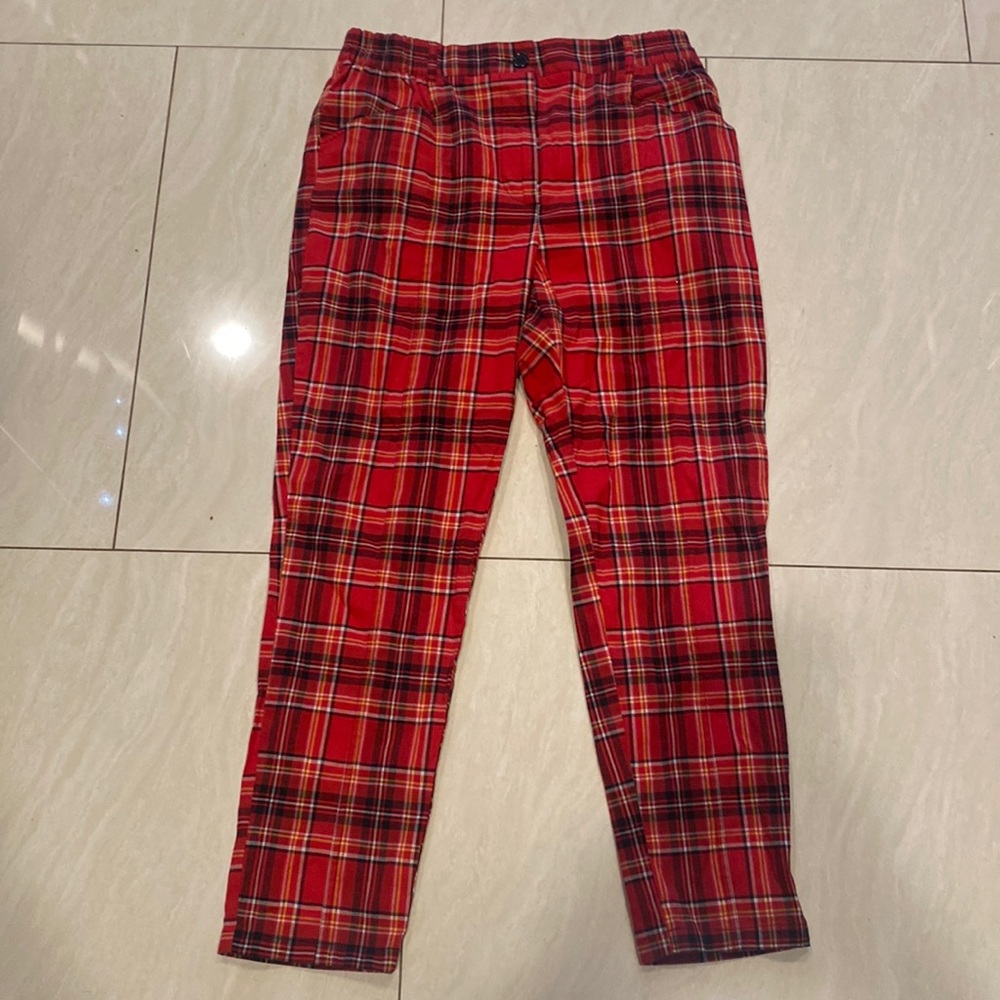 Urban Outfitters red plaid pants size Large